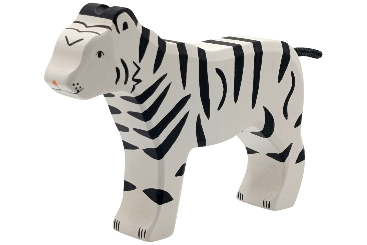 Holztiger weißer Sibirischer Tiger stehend