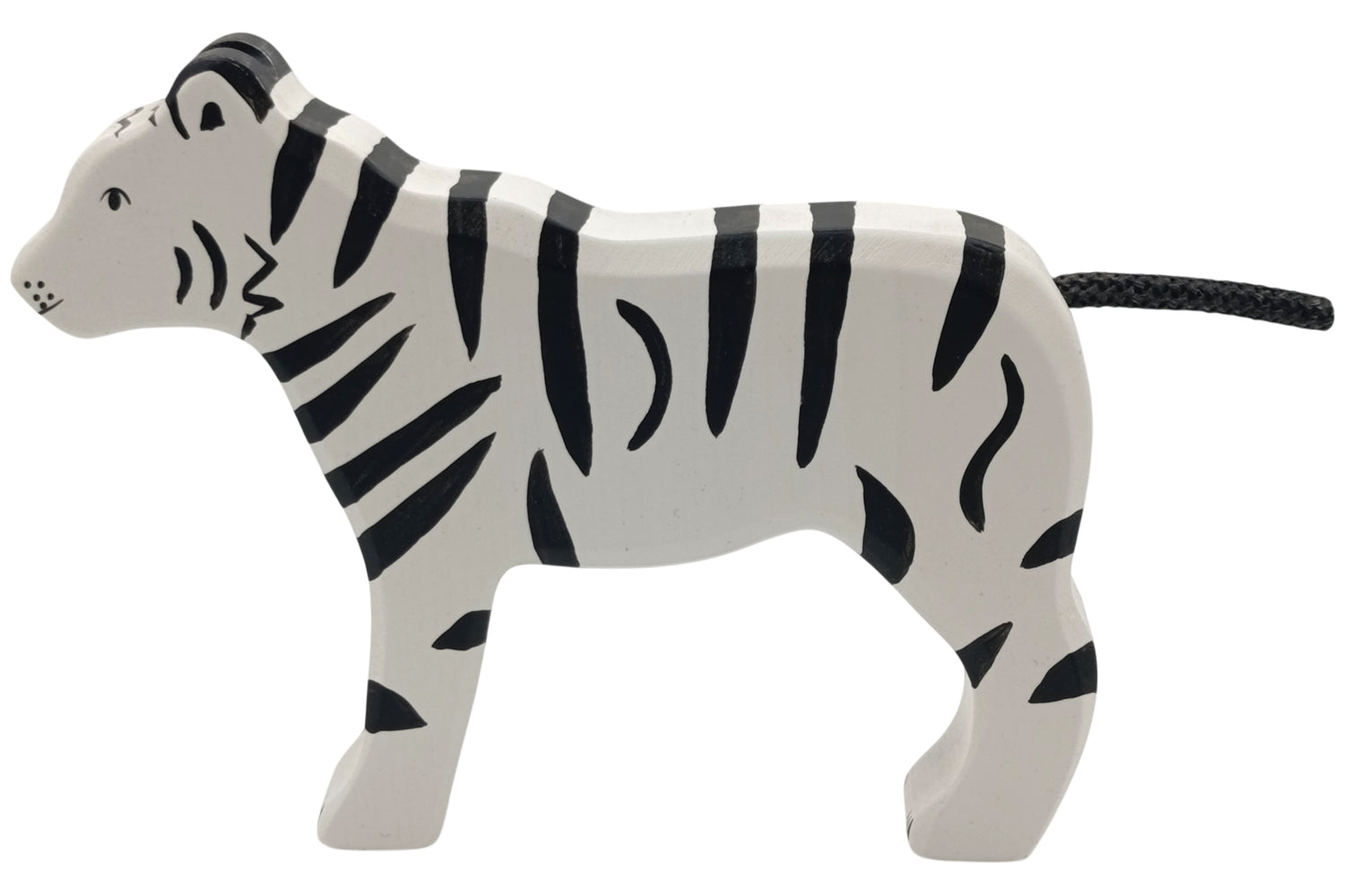 Holztiger weißer Sibirischer Tiger stehend