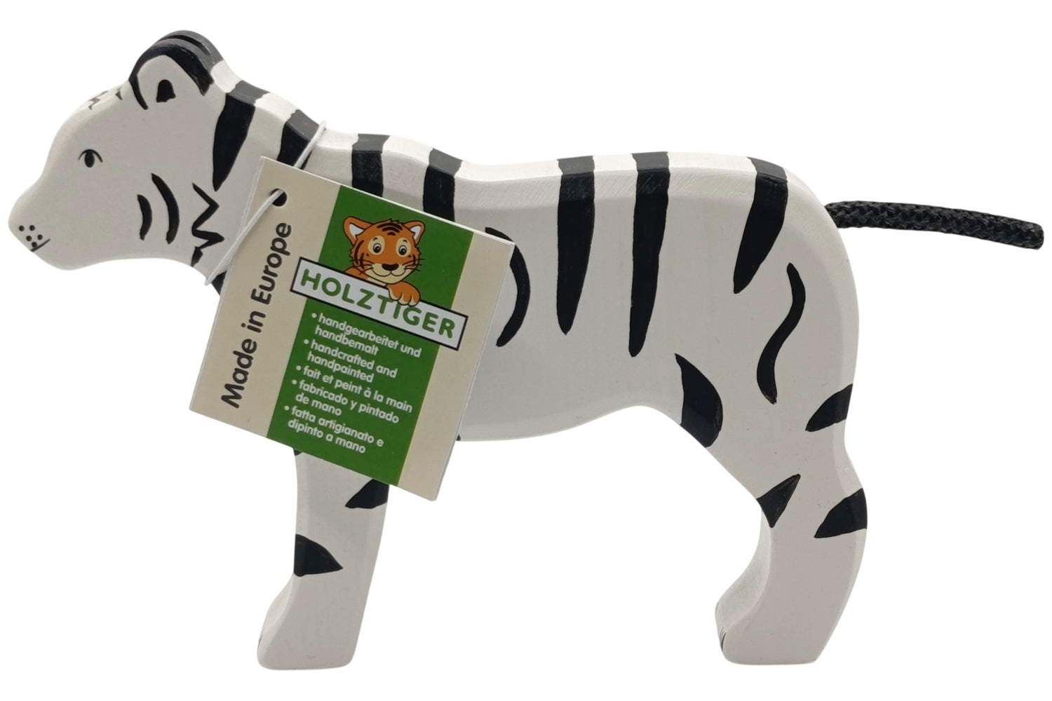 Holztiger weißer Sibirischer Tiger stehend
