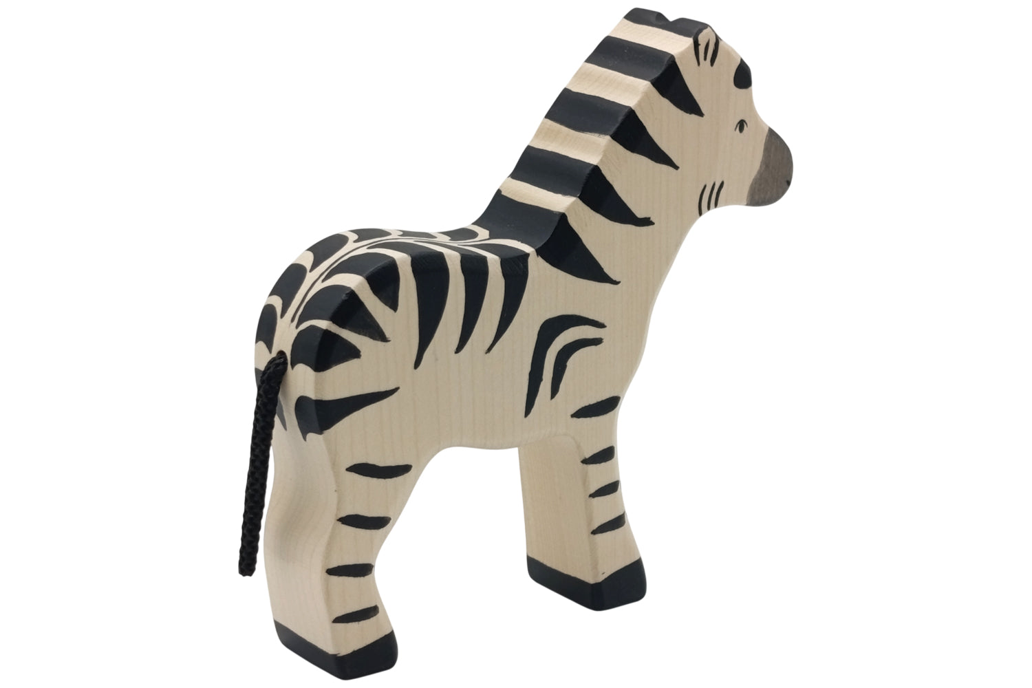 Holztiger Zebra stehend