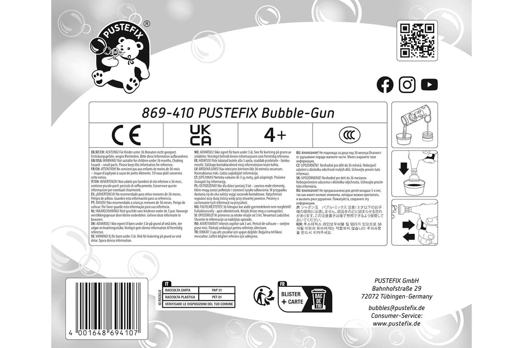 Pustefix Bubble Gun Bär rot