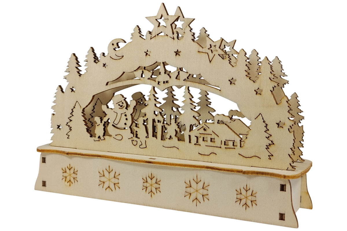 LED Mini Schwibbogen Waldhaus