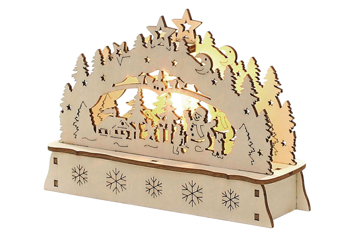 LED Mini Schwibbogen Waldhaus