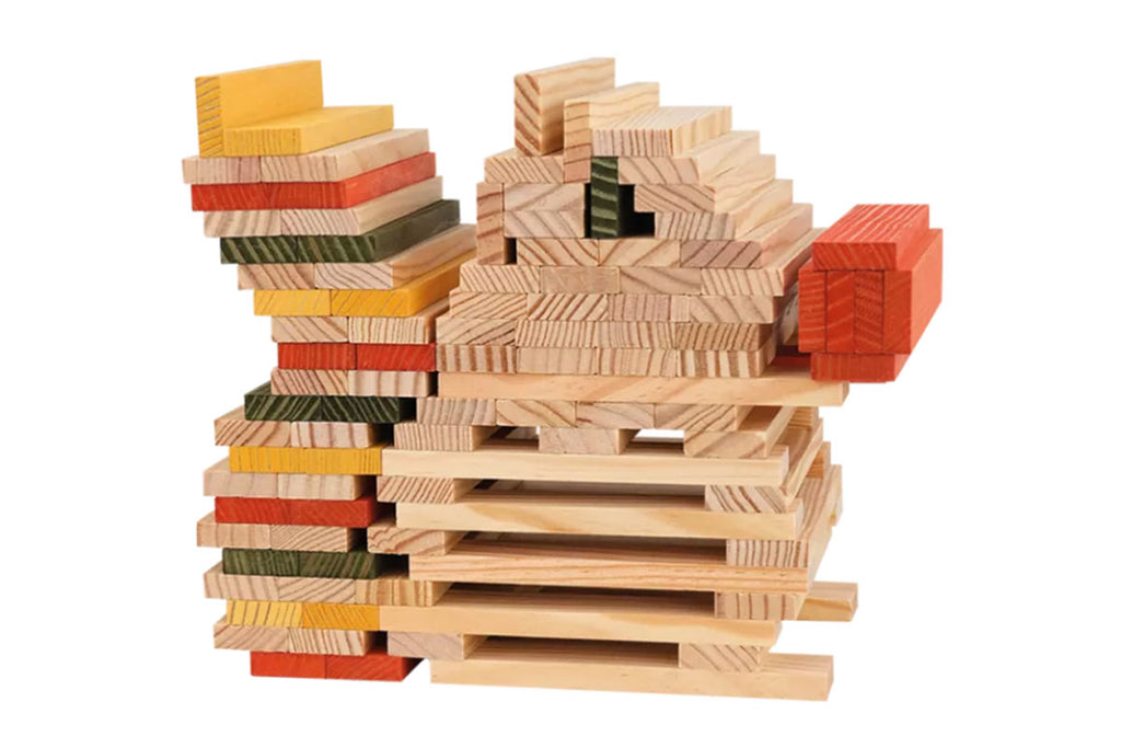 Boîte KAPLA de 200 pièces, automne, naturel, orange, jaune, vert foncé