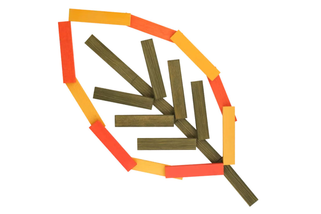 Boîte KAPLA de 200 pièces, automne, naturel, orange, jaune, vert foncé