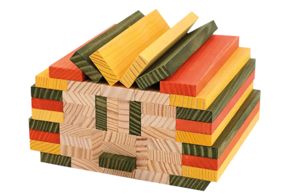 Boîte KAPLA de 200 pièces, automne, naturel, orange, jaune, vert foncé