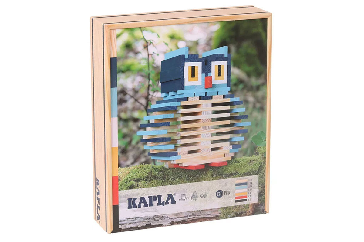 Coffret de construction KAPLA motif hibou, 120 pièces