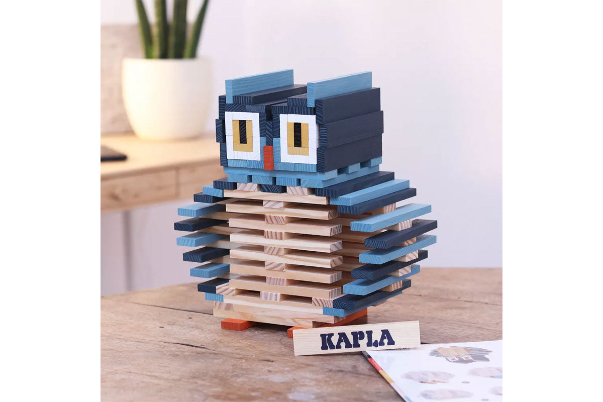 Coffret de construction KAPLA motif hibou, 120 pièces