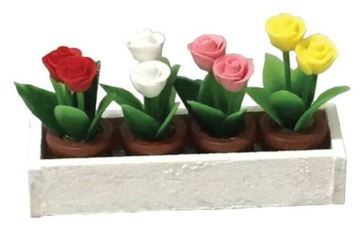 Streets Ahead Miniatur Blumenkasten mit Rosen im Topf