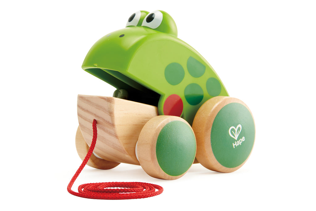 Hape Nachzieh-Frosch Fridolin Ziehtier Holz