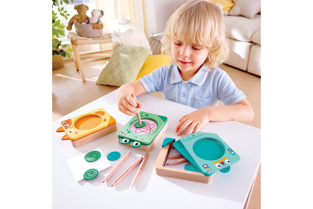 Hape Zahnrad Zeichenset gelb