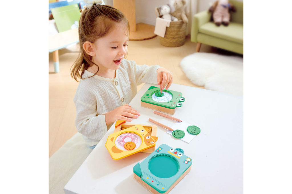 Hape Zahnrad Zeichenset gelb