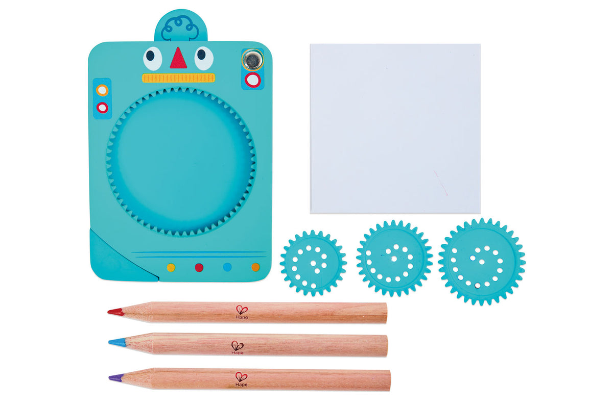 Hape Zahnrad Zeichenset blau