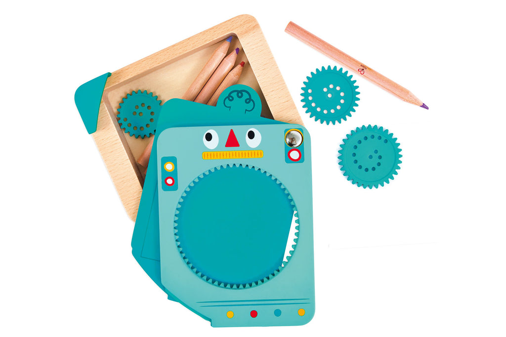 Hape Zahnrad Zeichenset blau