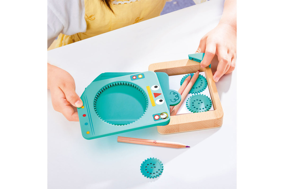 Hape Zahnrad Zeichenset blau