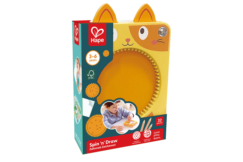 Hape Zahnrad Zeichenset gelb