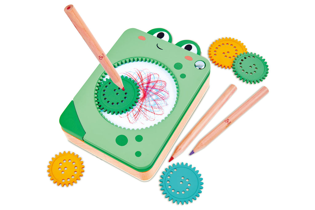 Hape Zahnrad Zeichenset grün