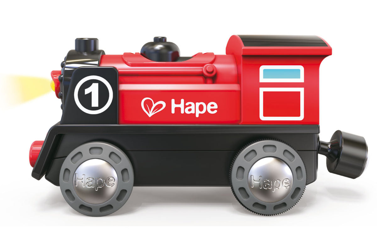 Hape E3703 Alimenté par Batterie Locomotive No. 1 pour Train en Bois Neuf ! #