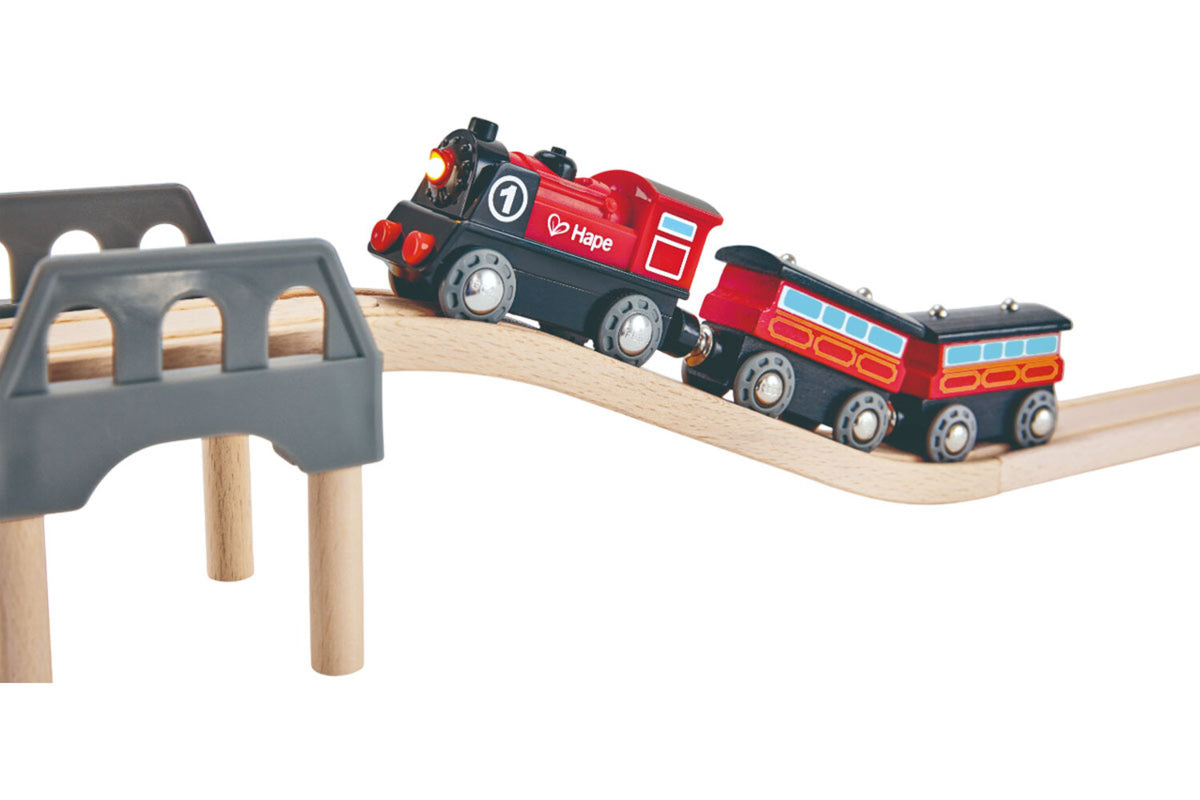 Hape E3703 Alimenté par Batterie Locomotive No. 1 pour Train en Bois Neuf ! #