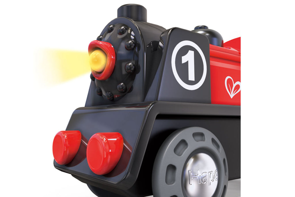 Hape E3703 Alimenté par Batterie Locomotive No. 1 pour Train en Bois Neuf ! #