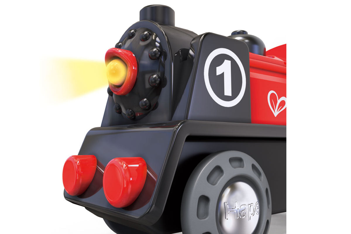 Hape E3703 Alimenté par Batterie Locomotive No. 1 pour Train en Bois Neuf ! #