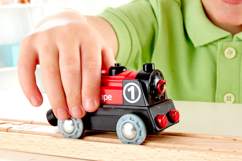 Hape E3703 Alimenté par Batterie Locomotive No. 1 pour Train en Bois Neuf ! #