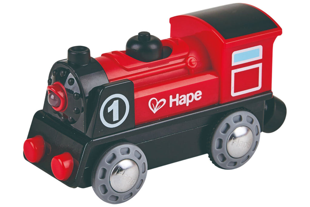 Hape E3703 Alimenté par Batterie Locomotive No. 1 pour Train en Bois Neuf ! #