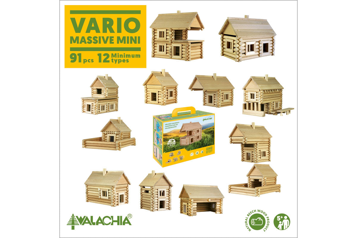 Walachia Holzbaukasten Vario Massive Mini 91 Teile